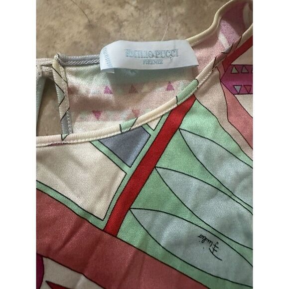 Emilio Pucci 40 Fits US M Silk Jersey Kimono Style Blouse Tunic - Picture 2 of 8